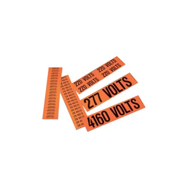 Voltage Marker, Vinyl, 208 Volts, PK5